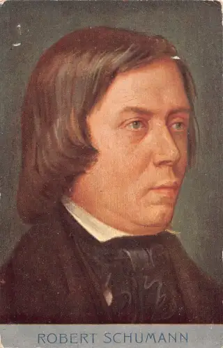 Portrait Komponist Robert Schumann Vintage Postkarte