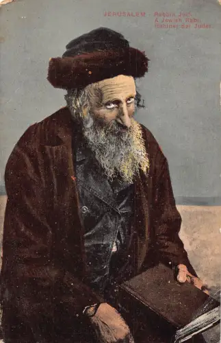 Israel Jerusalem Ein jüdischer Rabi alter Mann Vintage Postkarte