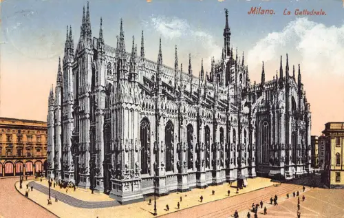 B098 Italien Milano Mailand Kathedrale Vintage Postkarte