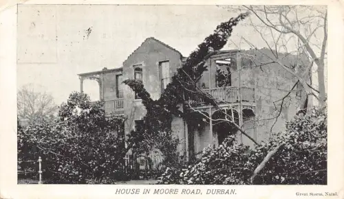 Südafrika 1907 Haus in Moore Road Durban Vintage Postkarte