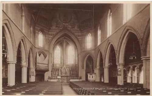 B126 England 1912 St Saviours Church Eastbourne RPPC Vintage Postkarte