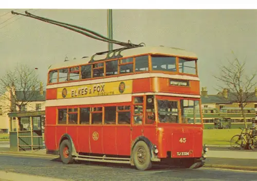 B122 Transport Trolley Bus Doppeldecker South Lancashire Elkes&Fox Postkarte