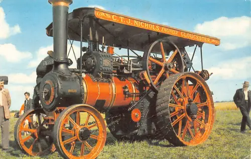 B122 Landwirtschaft Traktor auf Dampfmaschine CTJ Nichols Ingenieur Glouceste Postkarte