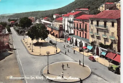 B231 Italien 1969 Roccamonfina Piazza Nicola Amote Vintage Postkarte