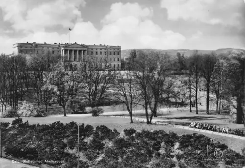B231 Norwegen Oslo Slottet med Abelhaugen RPPC Vintage Postkarte