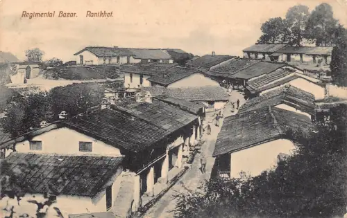 L523 Indien Ranikhet Regiment Basar Vintage Postkarte