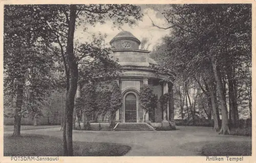 B121 Deutschland Potsdam Sanssouci Antik Tempel Vintage Postkarte