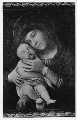 B092 Italien Mailand Museo Poldi Pezzoli Madonna col Bambino RPPC Vintage Postkarte