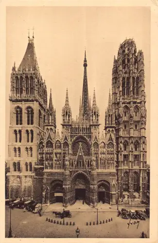 B093 Frankreich Rouen Kathedrale Notre Dame Vintage Postkarte