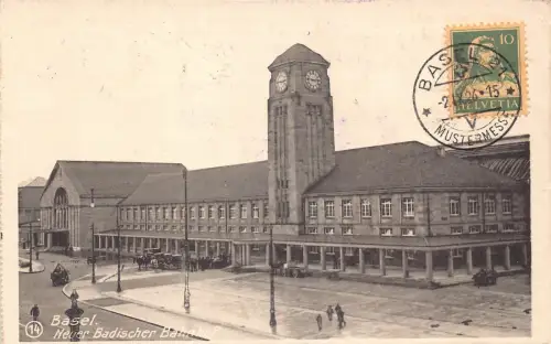 Schweiz 1926 Basel Neuer Badischer Bahnhof alte Postkarte