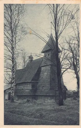 B095 Polen Unser Liebes Holzkirche in Leschczin Leszczyny Kirche Postkarte