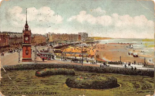 B126 England 1910 Marine Parade Margate Vintage Postkarte