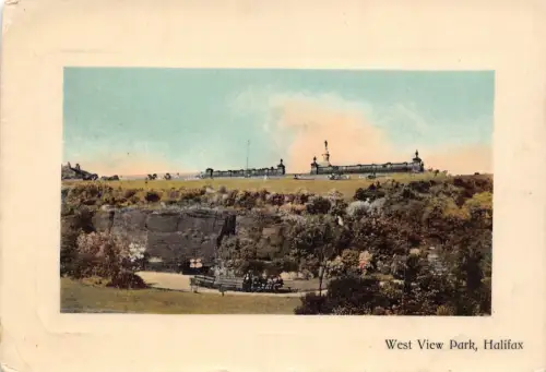 B126 England West View Park Halifax Passepartout Vintage Postkarte