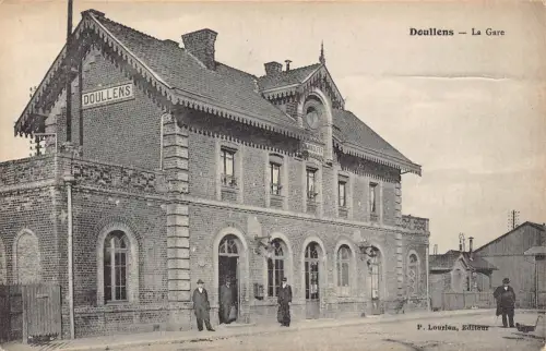 Frankreich Doullens Bahnhof Gare Vintage Postkarte L551