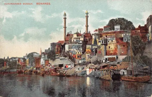B239 Indien Aurungzebes Moschee Benares Vintage Postkarte