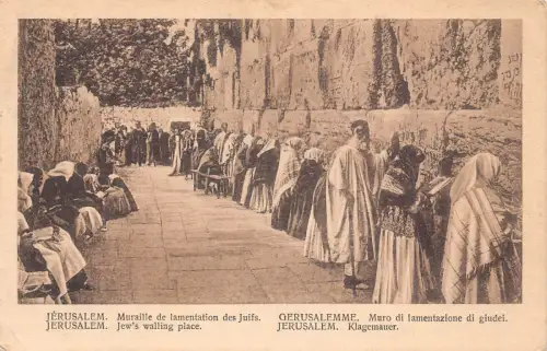 B239 Israel 1924 Jerusalem Judenmauerplatz Ureinwohner Ethnische Postkarte