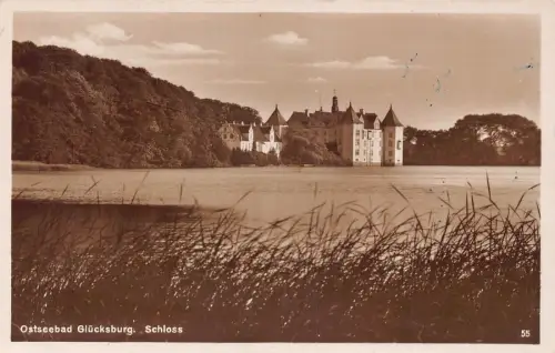 L157 Deutschland 1932 Ostseebad Gluecksburg. Schloss Vintage Postkarte