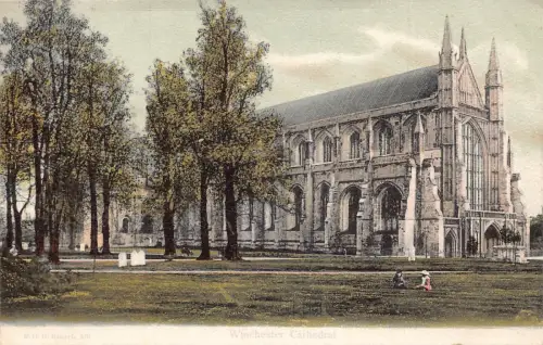 A030 England Winchester Cathedral Vintage Postkarte