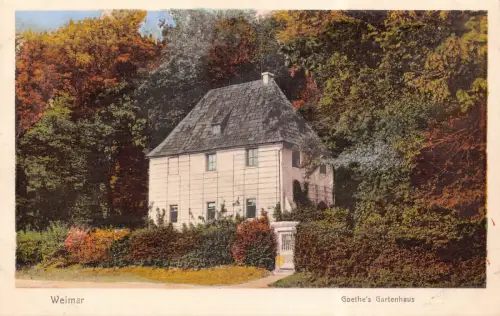 A029 Deutschland Weimar Goethes Gartenhaus Haus Vintage Postkarte