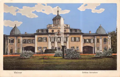 A029 Deutschland Weimar Schloss Belvedere Schlossbrunnen Vintage Postkarte