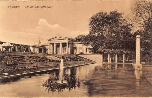 A028 Deutschland Potsdam Schloss Charlottenhof Schloss Vintage Postkarte