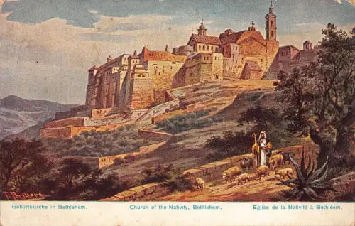 B244 Israel Bethlehem Geburtskirche Kunst Vintage Postkarte