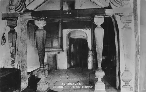 B244 Israel Jerusalem Gefängnis Jesu Christi RPPC Vintage Postkarte