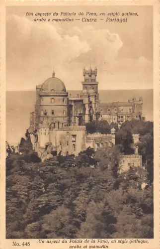 B245 Portugal Aspekt des Pena Palace Vintage Postkarte