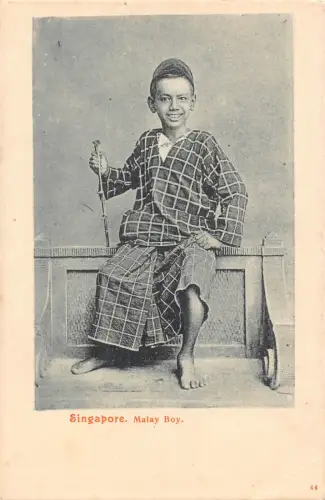 L525 Singapur Malay Boy Ethno Vintage Postkarte