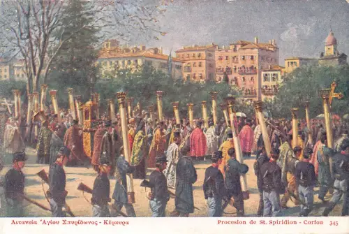 A836 Griechenland Procession de St Spiridion Corfou Korfu Religiöse Zeremonie Postkarte