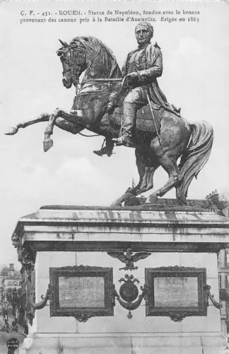 A838 Frankreich Rouen Statue de Napoleon Vintage Postkarte