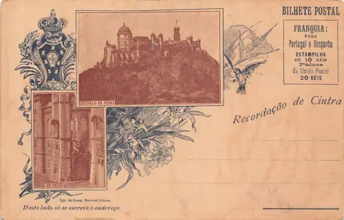 Portugal Recordacao de Cintra frühe alte Postkarte
