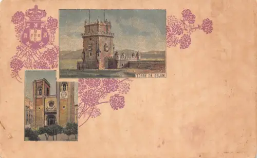 Portugal Recordacao de Lisboa Lissabon frühe alte Postkarte