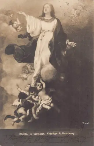 B257 Russland Kunst Murillo Konzeption Eremitage St Petersburg Cherubs 1904 Postkarte