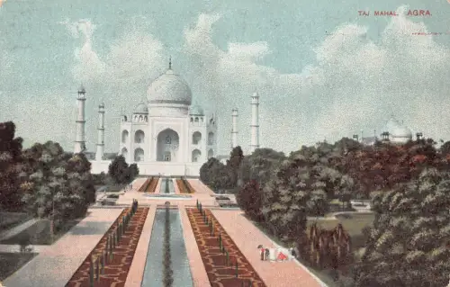 B490 Indien Taj Mahal Agra Vintage Postkarte
