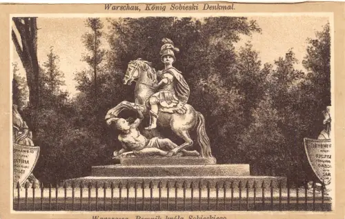 B533 Polen Warschau Warszawa Koenig Sobieski Denkmal Postkarte