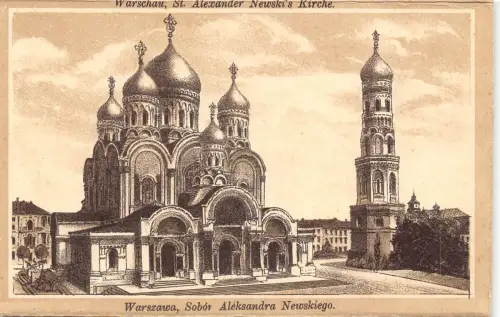 B533 Polen Warschau Warszawa Sobor Aleksandra Newskiego Kirche Postkarte