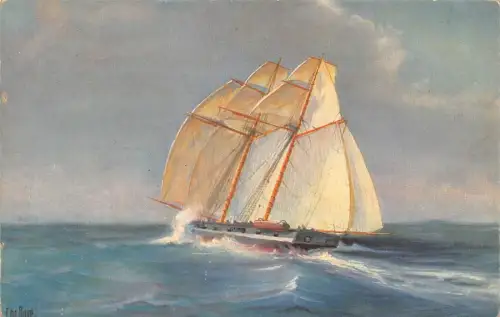 L369 Schiffe Kriegsschoner Haelfte des 19. Jahrhunderts signiert Ch Rave Postkarte