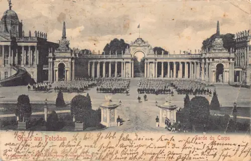 A222 Deutschland Gruss aus Potsdam Garde du Corps Guards Vintage Postkarte