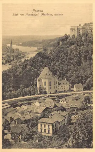 A224 Deutschland Passau Ansicht Nonnengut Oberhaus Ilzstadt Vintage Postkarte