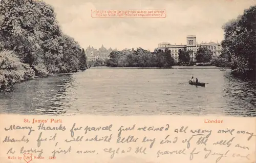 B574 Hold-to-light Neuheit 1904 England London St James' Park Postkarte