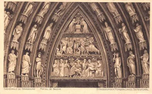 Frankreich Straßburg Straßburg Dom Skulpturen Vintage Postkarte