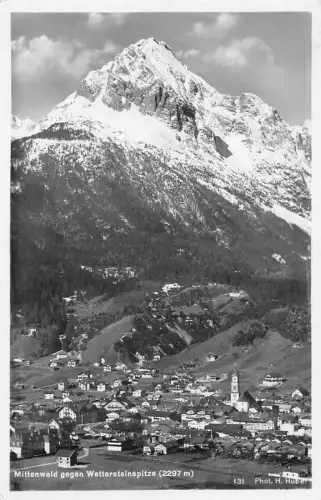 Deutschland 1937 Mittenwald gegen Wettersteinspitze Vintage Postkarte