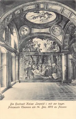 A224 Deutschland Hochzeit Kaiser Leopold I Prinzessin Eleonore Passau Fresko Postkarte