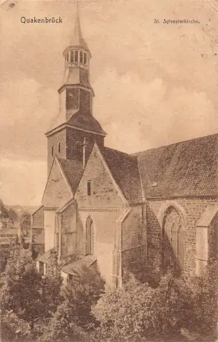 Deutschland 1926 Quakenbrück St Sylvesterkirche Kirche Vintage Postkarte