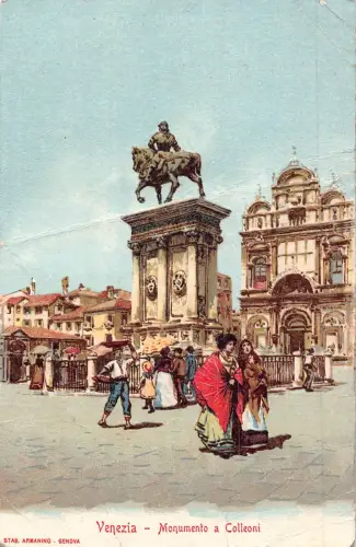 A227 Italien Monumento Colleoni Venezia Leoflunds Diaetische Praeprate Postkarte