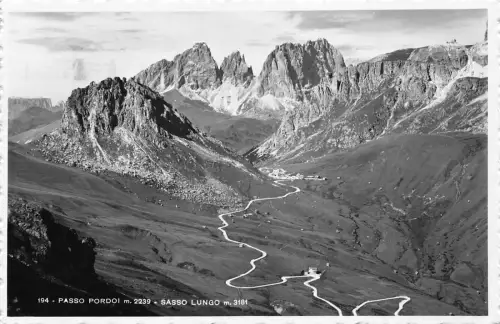 A229 Italien 1938 Passo Pordi Sasso Lungo Autobahn Vintage Postkarte