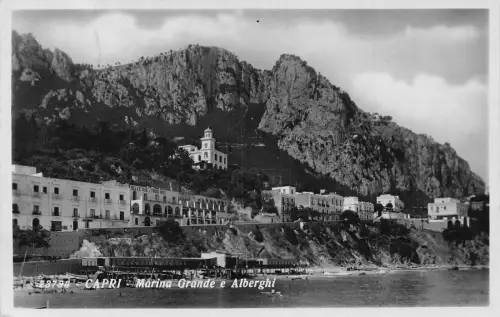 A229 Italien 1933 Capri Marina Grande e Alberghi Vintage Postkarte