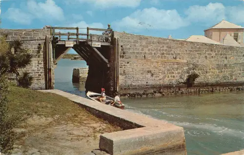 Bermuda 1955 Somerset Bridge Vintage Postkarte