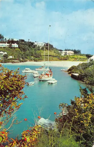 Bermuda 1974 The Cove Tuckers Town Boats Vintage Postkarte